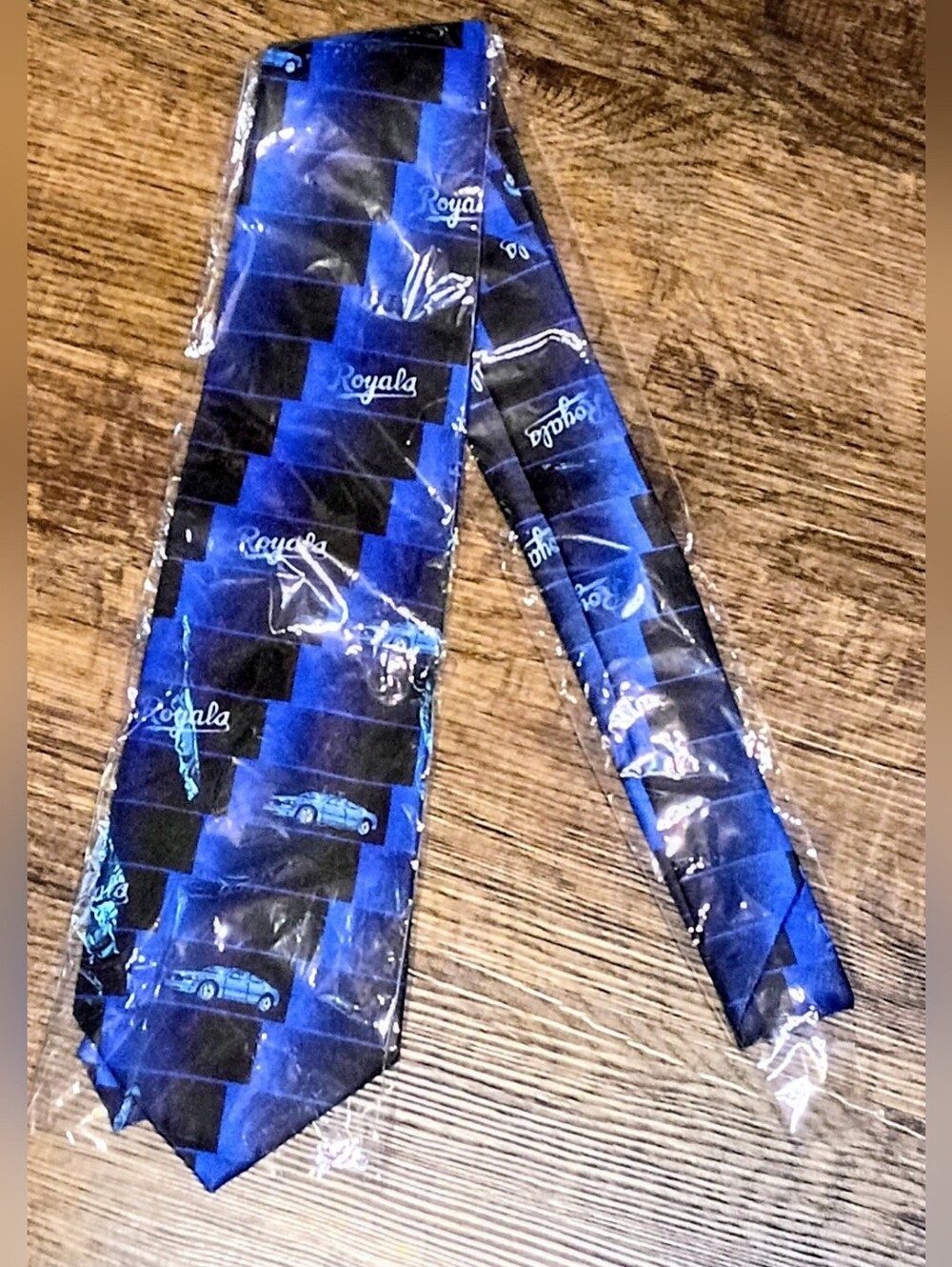 Very Unique Necktie Featuring 2006 Dodge Charger Kansas City Royals Blue & Black